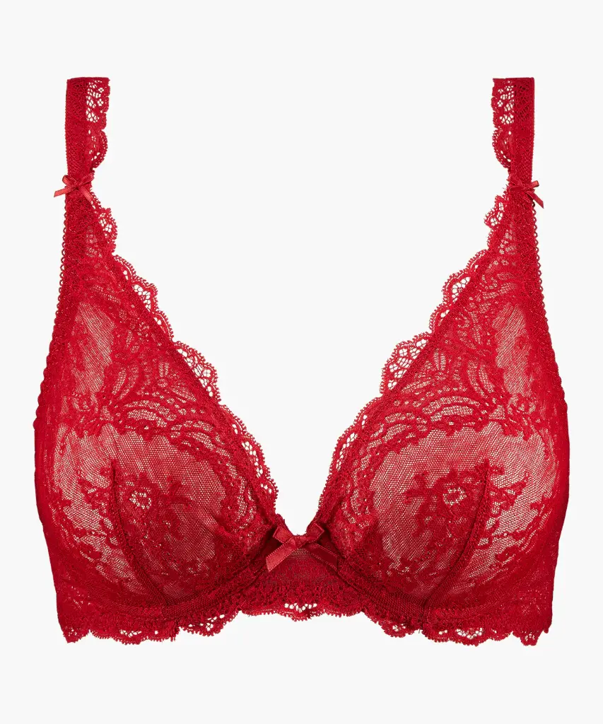 Soutien-gorge armature triangle plongeant AUBADE "Danse des sens" OG12 - Irresistible Red IRRE