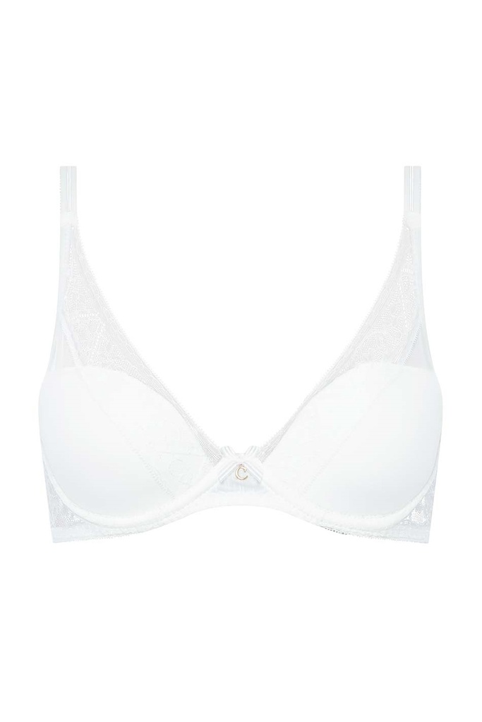 Soutien-gorge à coques plongeant CHANTELLE "Alto" C12L20 - Milk 0LW