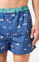 Caleçon américain homme avec maintien 100% coton bio ARTHUR "Le Club" CSP -  Boat 1219E26 Marine