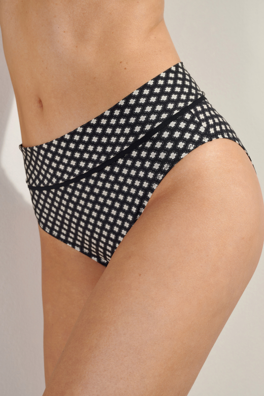 Bas de Bikini taille haute et biais lurex  PAIN DE SUCRE "Cori 06" - Liberty