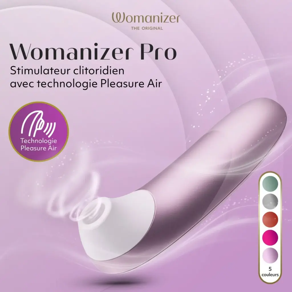 Stimulateur clitoridien à vibrations d'air pulsé WOMANIZER "Pro" - Lilas