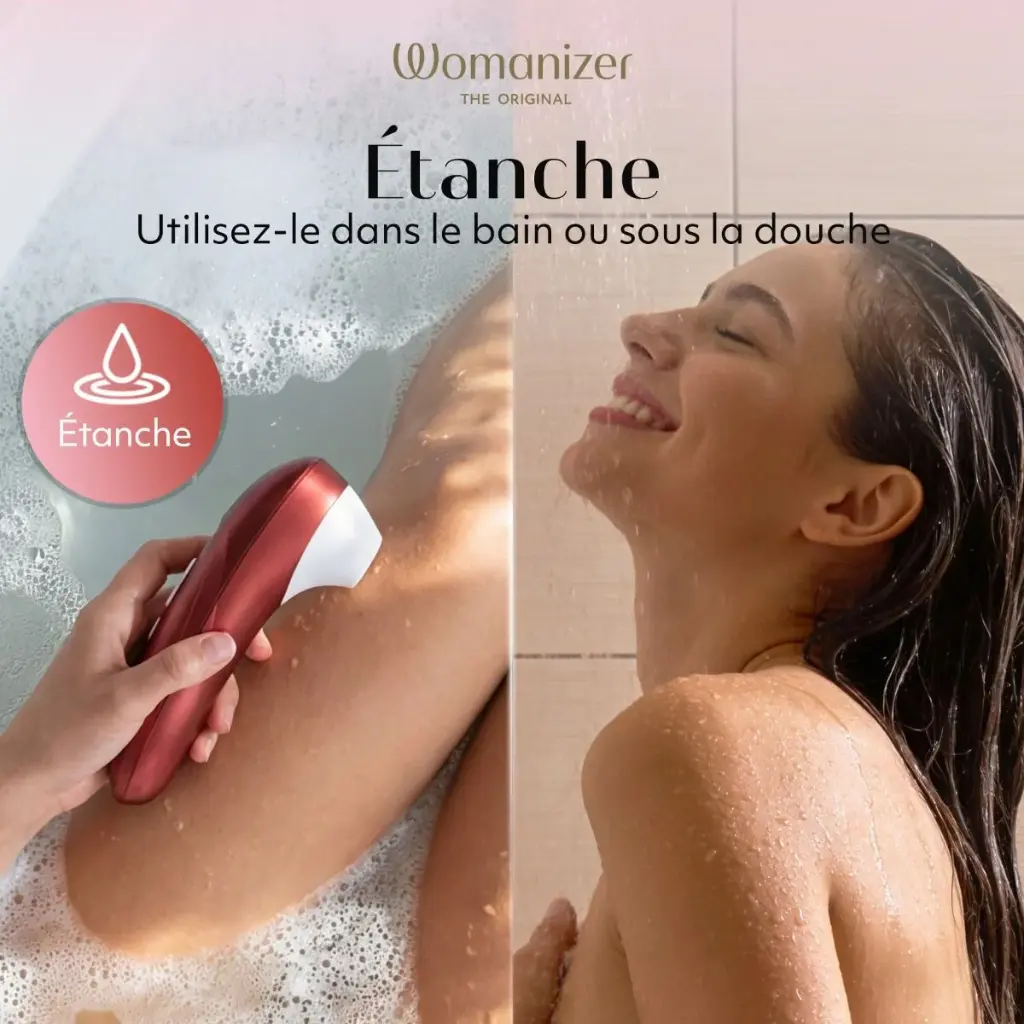 Stimulateur clitoridien à vibrations d'air pulsé WOMANIZER "Pro" - Bordeaux