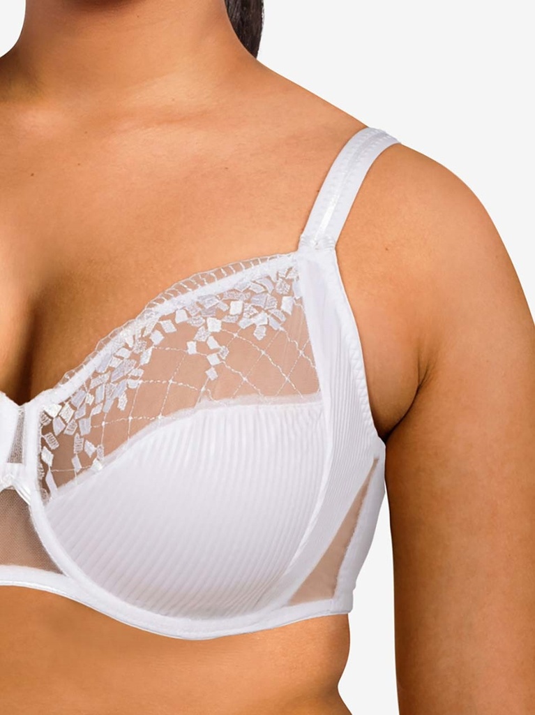 Soutien-gorge à armatures en 3 parties enveloppant CHANTELLE "Pont Neuf" C13810 - Blanc 010