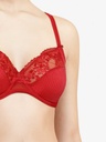 Soutien-gorge à armatures en 3 parties enveloppant CHANTELLE "Pont Neuf" C13810 - Scarlet 05W