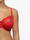 Soutien-gorge à armatures en 3 parties enveloppant CHANTELLE "Pont Neuf" C13810 - Scarlet 05W