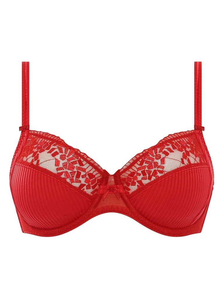 Soutien-gorge à armatures en 3 parties enveloppant CHANTELLE "Pont Neuf" C13810 - Scarlet 05W