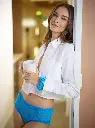 Shorty dentelle stretch HANKY PANKY "Boyshort" 4812P - Laguna Blue LAGB