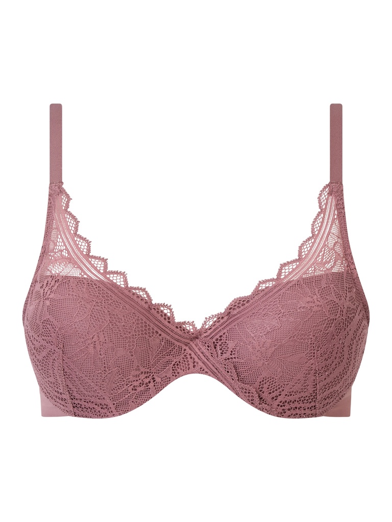 Soutien-gorge avec coques memory form enveloppant CHANTELLE EASY FEEL "Floral Touch" C94260 - Rose des bois 0R4