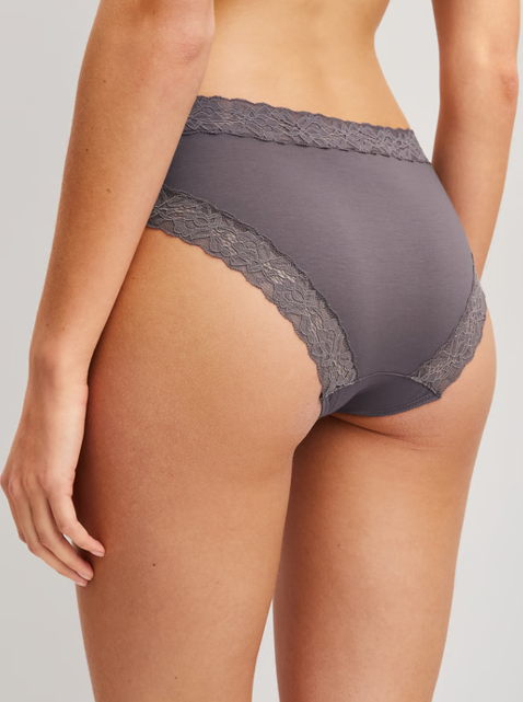 Slip large dentelle durable CALIDA "Natural Comfort Lace" 22756 - Sparrow Brown 937