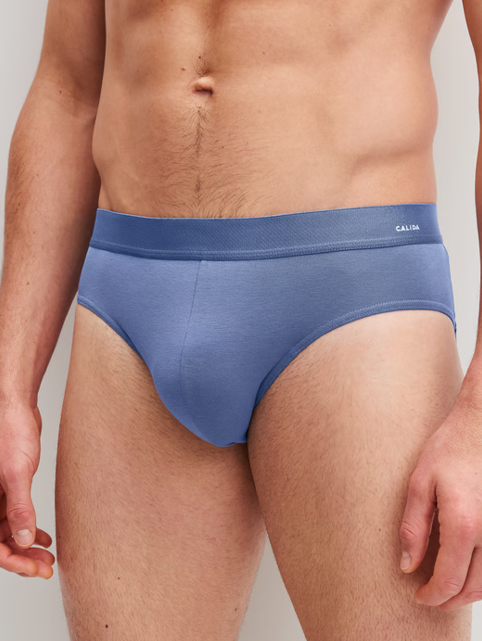 Slip homme 95% coton ceinture confort CALIDA "Cotton Code" 22090 - Ashley Blue 424