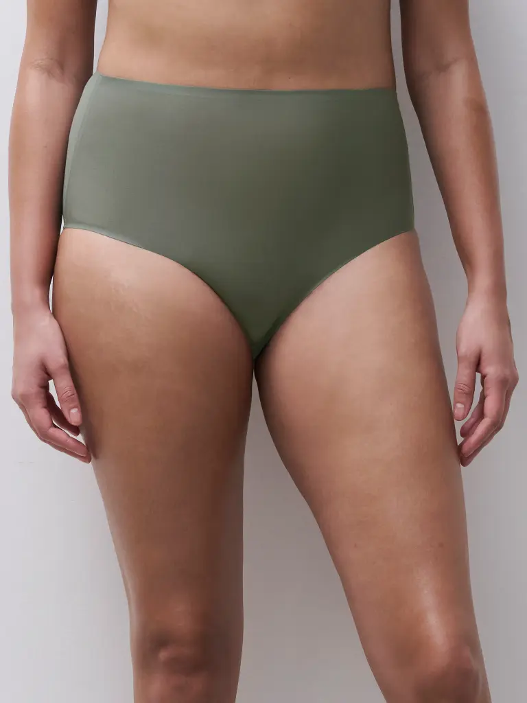 Culotte taille haute invisible TU CHANTELLE "SoftStretch" C26470 - Vert Argile 09W