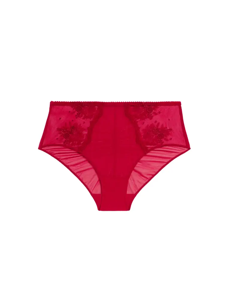 Culotte taille haute SIMONE PERELE "Intrigue" 1E2770 - Rouge Opéra 377