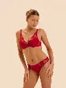 Soutien-gorge triangle push-up avec armatures SIMONE PERELE "Intrigue" 1E2347 - Rouge Opéra 377