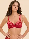 Soutien-gorge décolleté plongeant avec armatures SIMONE PERELE "Intrigue" 1E2319 - Rouge Opéra 377