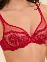 Soutien-gorge décolleté plongeant avec armatures SIMONE PERELE "Intrigue" 1E2319 - Rouge Opéra 377