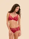 Soutien-gorge décolleté plongeant avec armatures SIMONE PERELE "Intrigue" 1E2319 - Rouge Opéra 377