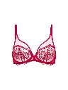 Soutien-gorge décolleté plongeant avec armatures SIMONE PERELE "Intrigue" 1E2319 - Rouge Opéra 377