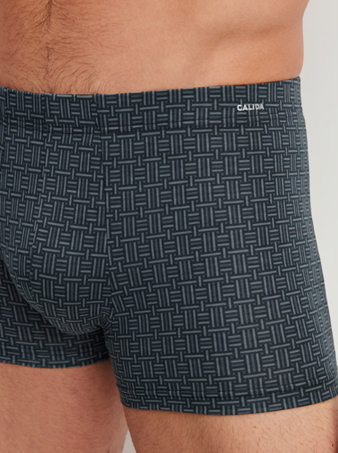 Boxer homme fantaisie 94% coton CALIDA "Cotton Code Design" 25982 - Noir 992