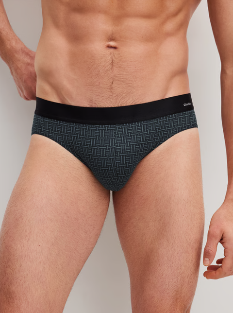 Slip homme fantaisie 94% coton CALIDA "Cotton Code Design" 21180 - Noir 992