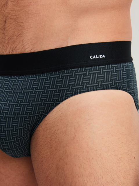 Slip homme fantaisie 94% coton CALIDA "Cotton Code Design" 21180 - Noir 992