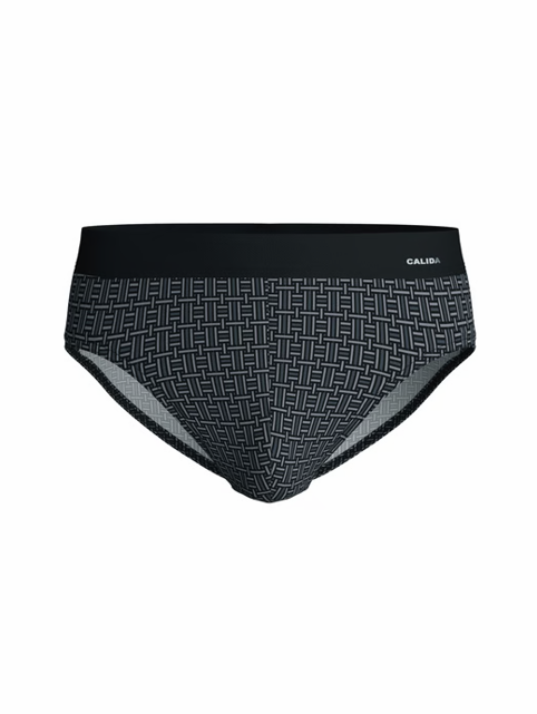 Slip homme fantaisie 94% coton CALIDA "Cotton Code Design" 21180 - Noir 992