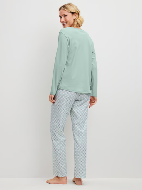 Pyjama long dame CALIDA "Sweet Dreams" 42238 - Light Aqua 621