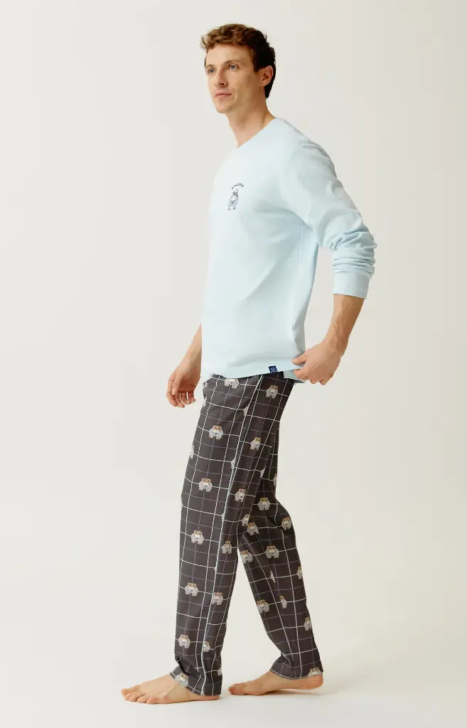 Pyjama long homme ARTHUR "Ma meilleure vie" ZAC - Ebony BDOGH26