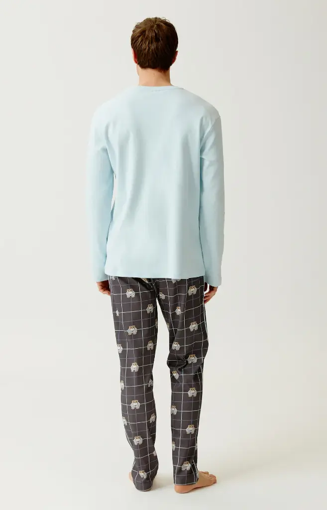 Pyjama long homme ARTHUR "Ma meilleure vie" ZAC - Ebony BDOGH26