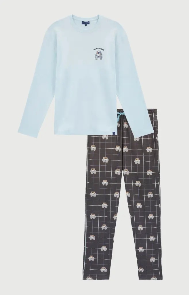Pyjama long homme ARTHUR "Ma meilleure vie" ZAC - Ebony BDOGH26