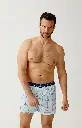 Caleçon américain homme avec maintien 100% coton bio ARTHUR "Le Club" CSP - Ciel 1245H26