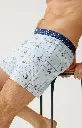Caleçon américain homme avec maintien 100% coton bio ARTHUR "Le Club" CSP - Ciel 1245H26
