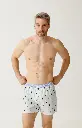 Caleçon américain homme avec maintien 100% coton bio ARTHUR "Le Club" CSP - Ivoire 1227H26