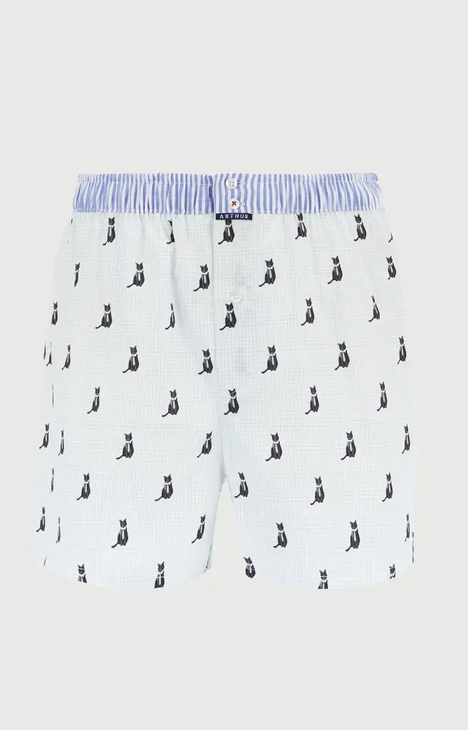 Caleçon américain homme avec maintien 100% coton bio ARTHUR "Le Club" CSP - Ivoire 1227H26