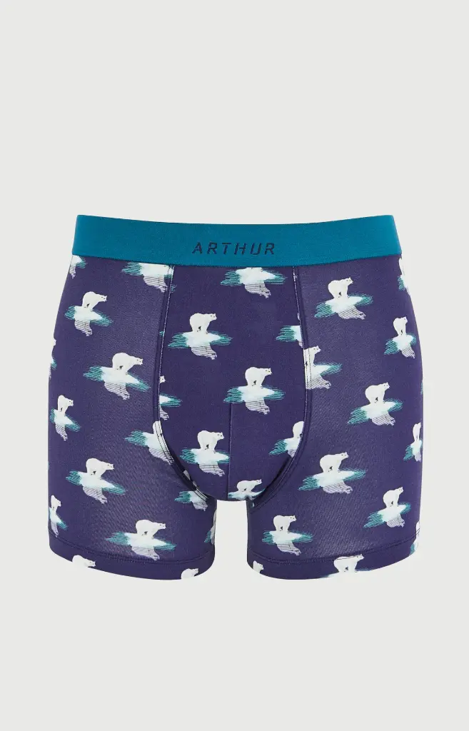 Boxer homme coton bio ARTHUR "Comment Savane" MAC - Marine POLAH26