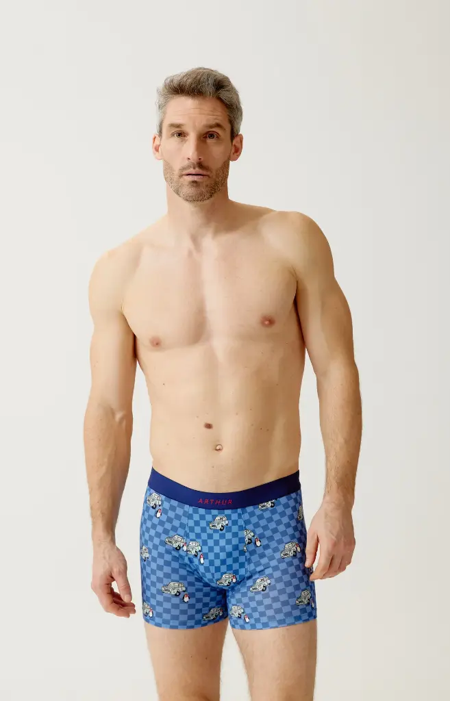 Boxer homme coton bio ARTHUR "Lent au démarrage" MAC - Bleu 2CVCH26