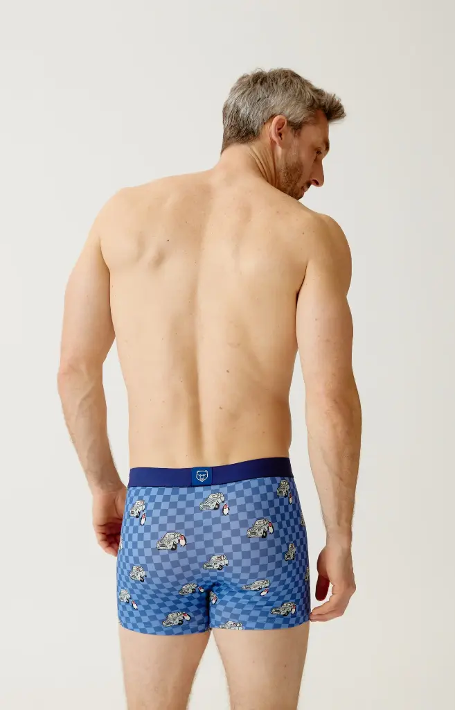 Boxer homme coton bio ARTHUR "Lent au démarrage" MAC - Bleu 2CVCH26