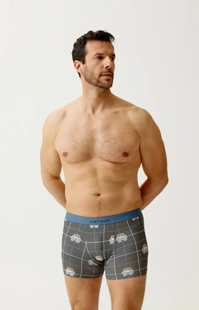 Boxer homme coton bio ARTHUR "Ma meilleure vie" MAC - Ebony BDOGH26
