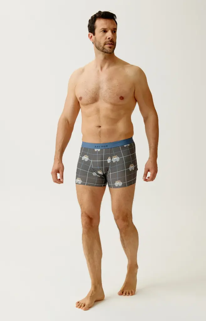 Boxer homme coton bio ARTHUR "Ma meilleure vie" MAC - Ebony BDOGH26