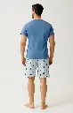 Pyjama short homme 100% coton bio ARTHUR "Cat sup" PAU - Ciel CATSH26