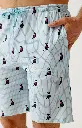 Pyjama short homme 100% coton bio ARTHUR "Cat sup" PAU - Ciel CATSH26