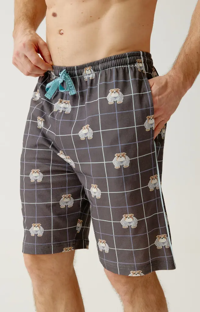 Pyjama short homme 100% coton bio ARTHUR "Ma meilleure vie" PAU - Ebony BDOGH26