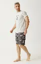 Pyjama short homme 100% coton bio ARTHUR "Ma meilleure vie" PAU - Ebony BDOGH26