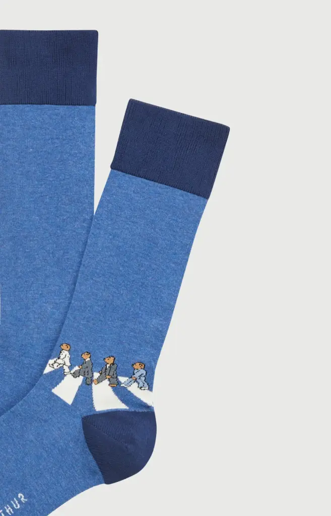 Chaussette homme fantaisie ARTHUR "A'Bear road" 1SO - Denim BEARH26