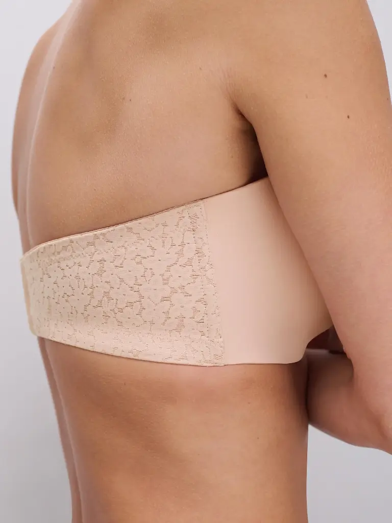 Soutien-gorge bandeau bretelles amovibles CHANTELLE "Norah" C13F50 - Beige doré 01N