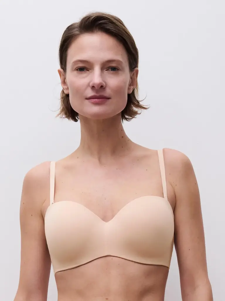 Soutien-gorge bandeau bretelles amovibles CHANTELLE "Norah" C13F50 - Beige doré 01N