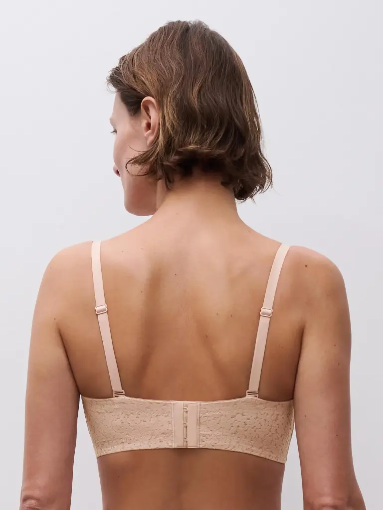 Soutien-gorge bandeau bretelles amovibles CHANTELLE "Norah" C13F50 - Beige doré 01N