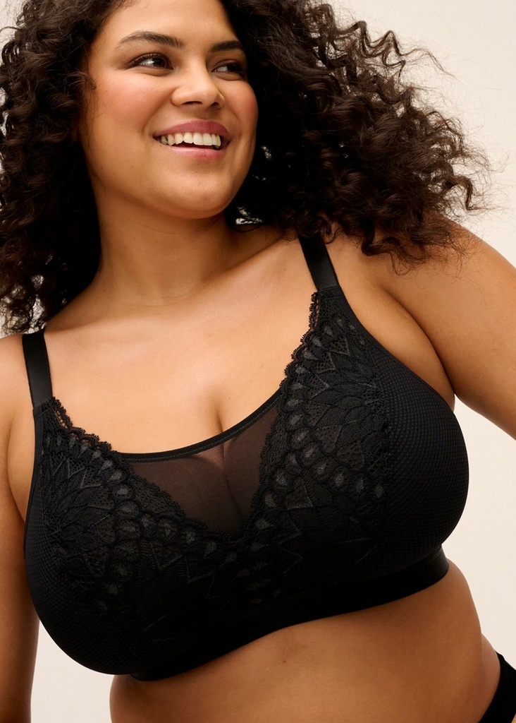 Soutien-gorge sans armatures poches profondes ELOMI "Tiernie" EL303317 - Noir BLK