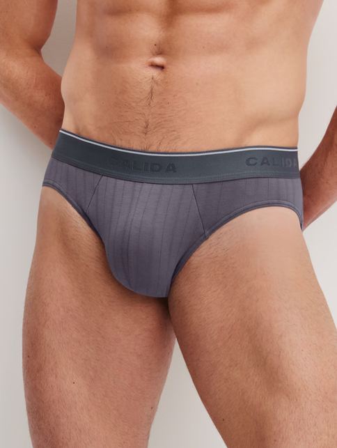Slip homme 94% coton respirant & anti-odeurs CALIDA "Pure & Style" 21986 - Rabbit Grey 848