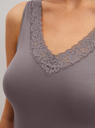 Top larges bretelles et dentelle CALIDA "Natural Comfort Lace" 12652 - Sparrow Brown 937