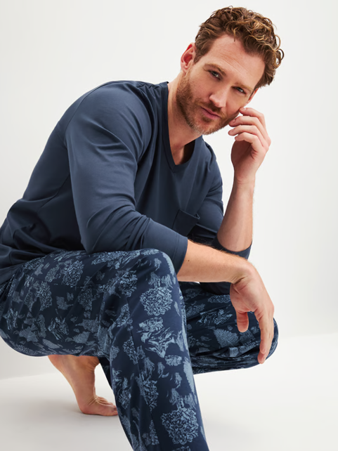 Pyjama long homme 100% coton CALIDA "Relax Streamline" 46287 - Night Shadow 359